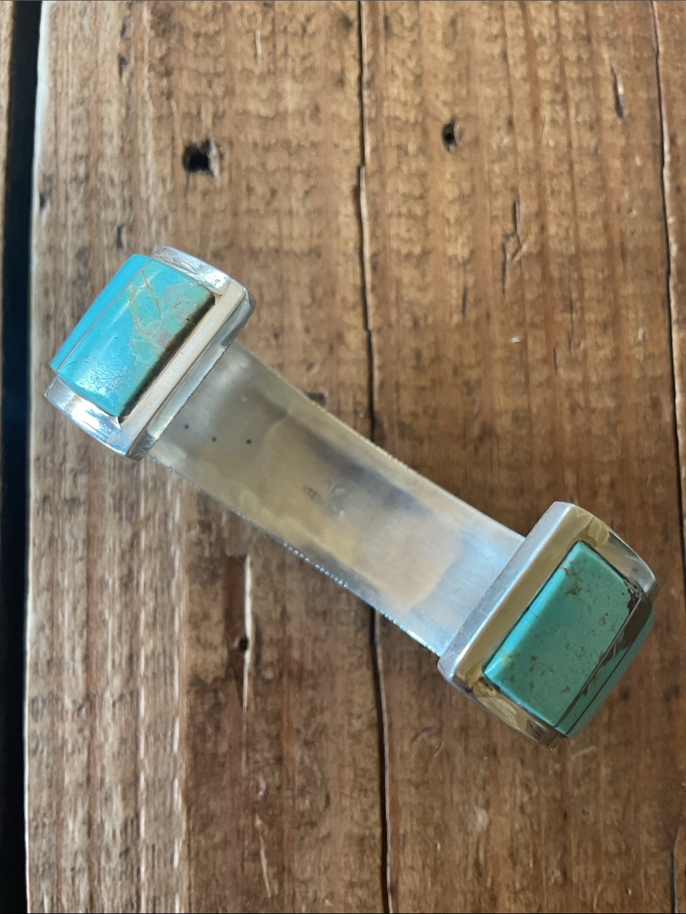 Native Turquoise Inlay Cuff Bracelet - Picture 4 of 6
